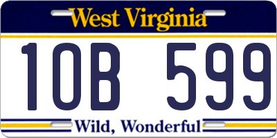 WV license plate 1OB599