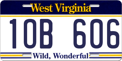 WV license plate 1OB606