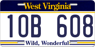 WV license plate 1OB608