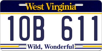 WV license plate 1OB611