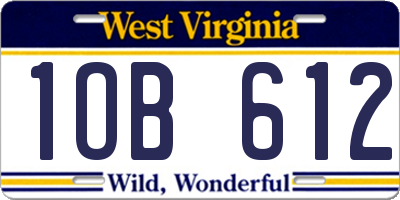 WV license plate 1OB612