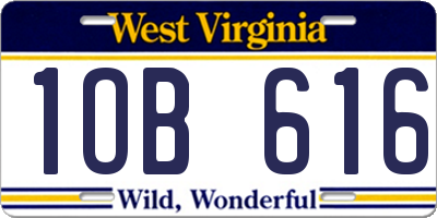 WV license plate 1OB616