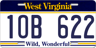 WV license plate 1OB622