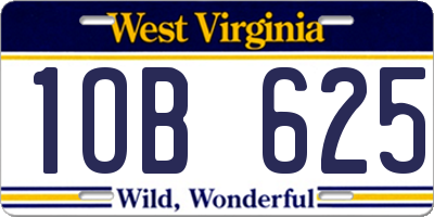 WV license plate 1OB625