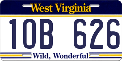WV license plate 1OB626