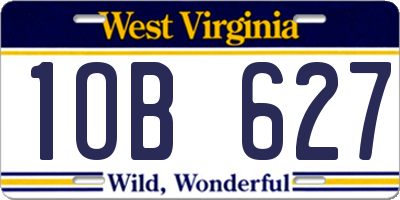 WV license plate 1OB627