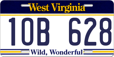 WV license plate 1OB628