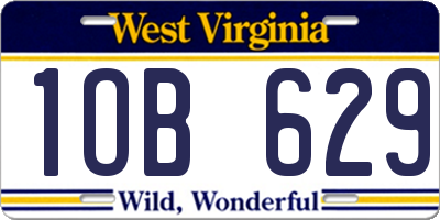 WV license plate 1OB629