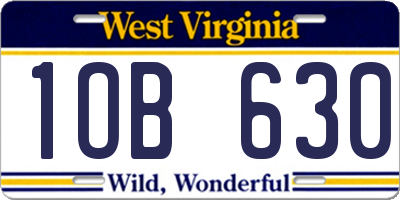 WV license plate 1OB630
