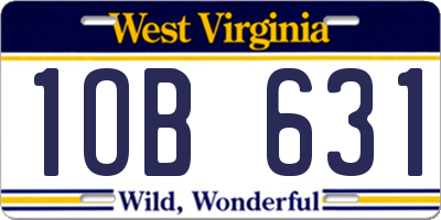 WV license plate 1OB631