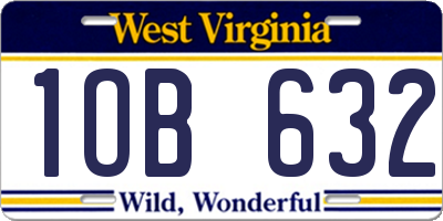 WV license plate 1OB632