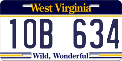 WV license plate 1OB634