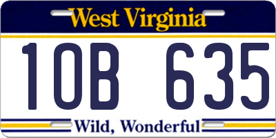 WV license plate 1OB635