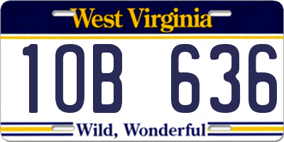 WV license plate 1OB636