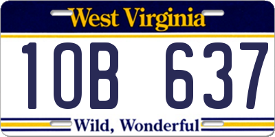 WV license plate 1OB637