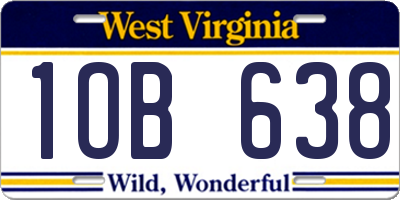 WV license plate 1OB638
