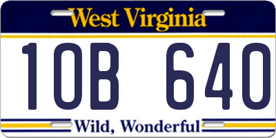 WV license plate 1OB640