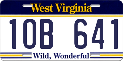 WV license plate 1OB641