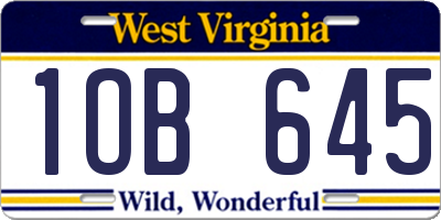 WV license plate 1OB645