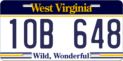WV license plate 1OB648