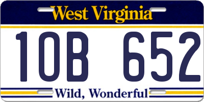 WV license plate 1OB652