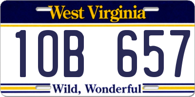 WV license plate 1OB657