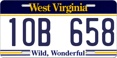 WV license plate 1OB658