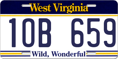 WV license plate 1OB659