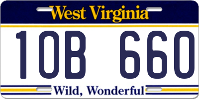 WV license plate 1OB660