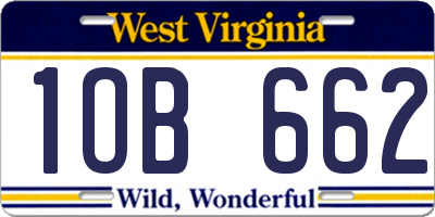 WV license plate 1OB662