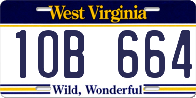 WV license plate 1OB664