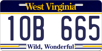 WV license plate 1OB665