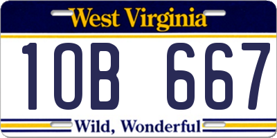 WV license plate 1OB667