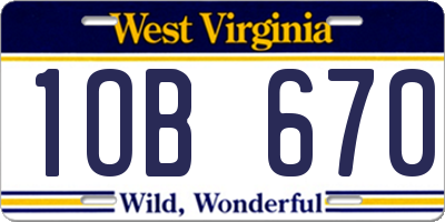 WV license plate 1OB670