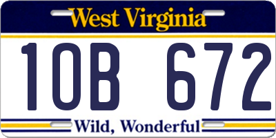 WV license plate 1OB672