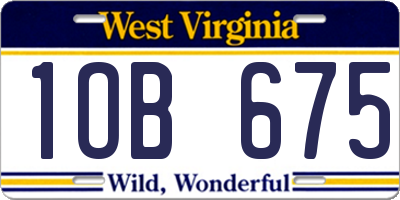 WV license plate 1OB675