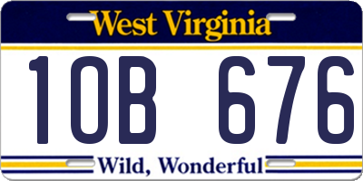 WV license plate 1OB676