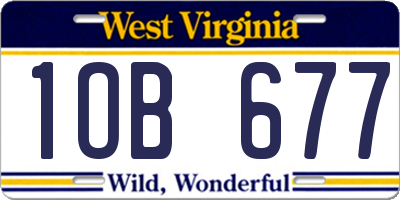 WV license plate 1OB677