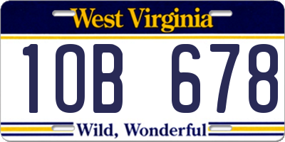 WV license plate 1OB678