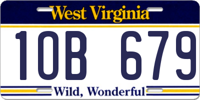 WV license plate 1OB679