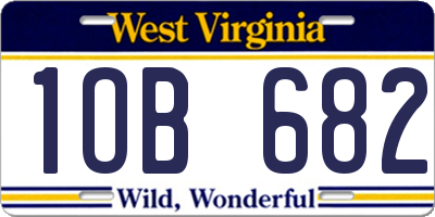 WV license plate 1OB682