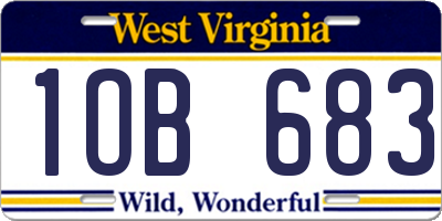 WV license plate 1OB683