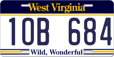 WV license plate 1OB684