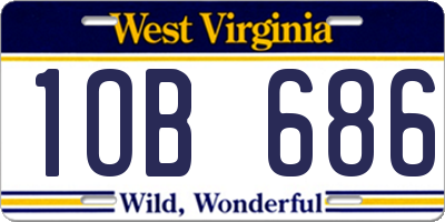 WV license plate 1OB686