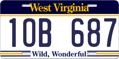 WV license plate 1OB687