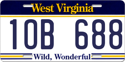 WV license plate 1OB688