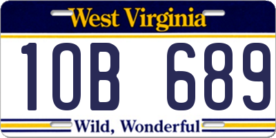 WV license plate 1OB689