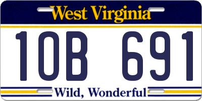 WV license plate 1OB691