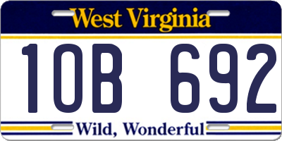 WV license plate 1OB692