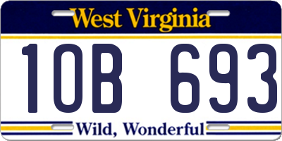 WV license plate 1OB693